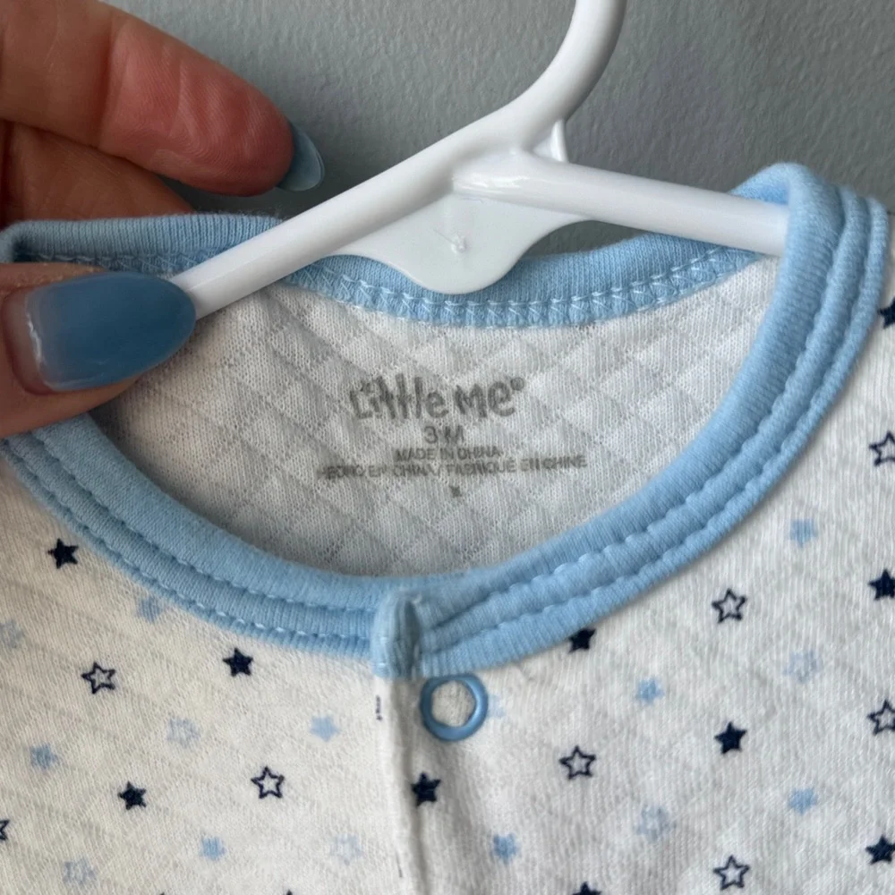 Little Me Baby Quilted Elephant‎ Star Footie Pajamas 3M